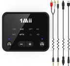 1Mii Bluetooth 5.3 Transmitter for TV to 2 Wireless Headphones, Long Range 100ft Bluetooth Adapter for TV aptX Adaptive & HD/Volume Control, Optical/USB/AUX/RCA Audio Inputs
