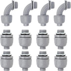 Wocloer 1/2 inch Liquid Tight Connector PVC Flexible Conduit Connector UL Listed Liquid Tight Connector Non-Metallic Electrical Conduit Fittings 12 Pack (8 Pcs 180D/4 Pcs 90D)