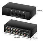 RCA Switch 4 in 1 Out Composite Video L/R Audio Selector Box 4X1, BolAAzuL 4-Way RCA Switcher - 4 Port AV Selector Switch - Plug & Play for Wii PS2 Xbox DVD STB HDTV