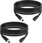 5.5mm x 2.1mm 6.5FT DC Power Extension Cable Male to Female 12V/24V 14AWG DC Connection Cable for CCTV Surveillance Camera Amplifiers LED Strip Lights Solar Panels Energy Storage Power Supply 2 pcs