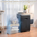 Effeluviate Commercial Autofeed Paper Shredder: 200 Sheets P-5 Micro Cut Shreds CDs/Cards/Staples 60-Min Continuous Run Anti-Jam 9.3 Gal Bin Quiet Heavy Duty for Home Office School Business - Black