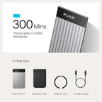Plaud Note Pro AI Voice Recorder, Transcribe & Summarize with AI, App Control, Note Taker for Meetings & Calls, Supports 112 Languages, Ultra-Slim w/InstantView Display, Case Included, Silver