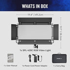 Mettlelite SPL420C RGB LED Video Light with APP Control, 360° Full Color RGB Panel Light, 2800K-8000K, CRI/TLCI 97+, 10 Scenes, Professional Photography Studio Lighting for YouTube/Stream/Photo/Video