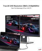 uni USB C to HDMI Cable 10ft 4K@60Hz, Sturdy Aluminum USB Type-C to HDMI Cord, (Thunderbolt 3/4 Compatible) with Samsung S8-S23, MacBook Pro/Air2023, iPad Pro/Air 4, iPhone 15 Pro/Max, Chromebook