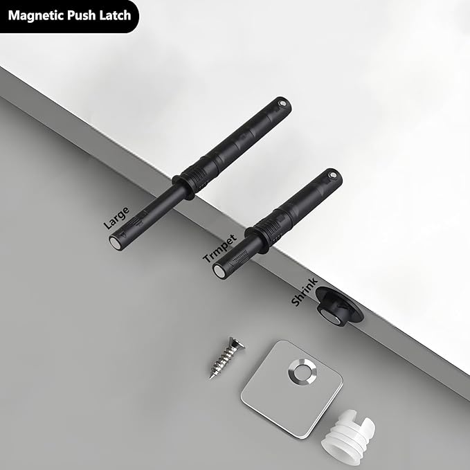 10 Pcs Magnetic Push Latches for Cabinet Push to Open Door Latch Soft Quiet Close Closers Push to Open Cabinet Door Latch for Closure Cabinet Drawer Wardrobe Kitchen Door (Trumpet)