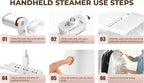 Travel Essentials : Steamer for Clothes - Home or Travel Steamer & Iron, White with Rose Gold Accents, 1000W Steam, Fast Heat Up, Removes Wrinkles in Seconds, a must-add to Travel Accessories