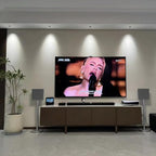 ZGOUO Speaker Floor Stand Compatible with Sony BRAVIA Theater Quad Surround Sound System (HT-A9M2), Aluminum Alloy, Built-in Power Cord，Easy Installation（Silvery 2 Pair）