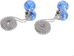LONGSHENG - SINCE 2001 - 2PCS Light Blue Pull Chain Crystal Glass Ice Cracked Ball Pull Chain for Ceiling Fan Light Decoratio 50cm Extension Chain