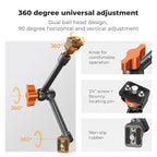 K&F CONCEPT 11" Magic Arm 1/4" Screw 360° Ball Heads Articulating Friction Camera Arm Mount for Monitor, LED Light, Webcam, Microphone, Camera Cage