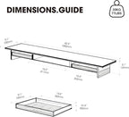 Fenge Dual Monitor Stand with Drawer, 42.5 Inch Large Monitor Riser with Acrylic Legs Supports, Computer Stand for Desk, 2 Tier Wood Desk Shelf with Storage Organizer for PC, Laptop, Printer, TV