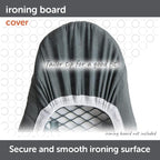 oliso Ironing Board Cover – 100% Cotton with Professional Felt Pad, Fits Standard 54" x 15" Boards – Secure Fit with Wide Elastic Edge & Adjustable Straps – Grey