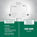 TREEWELL 240-Degree Replacement Motion Detector, Adjustable Time & Detection Sensitivity Up to 60 Feet Range, 3 Working Modes Pir Motion Sensor for Security Floodlight, White, UL Listed