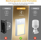VST Motion Sensor Step Night Light, Rechargeable Battery Powered Stair Lights with Magnetic Suck Installation for Indoor Bedroom Hallway Nursery Kids Room (2.68 inch 3000K 3Pack Silver)