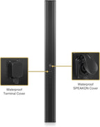 Sound Town Weatherproof Compact Aluminum Line Array Column Speaker with Wall Mount Bracket, 10 x 3 Woofers, 6 x 1.2 Dome Tweeters, Black, for Church, Indoor & Outdoor Installation (CARPO-M106B)