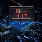 Battery Charge Level Indicator Universal Car Battery Capacity Meter Tester Checker 12V-72V Red Car Tester Motorcycle Checker Capacity Meter