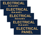 All Quality Basic Electrical Panel Sign - Fire Regulation Safety Compliance Sign - Blue/Gold - Large (5 Pack)