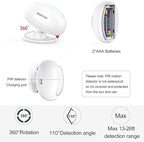 Wireless Motion Sensor Door Chime: Business Entry Doorbell Indoor Motion Detector Alarm Buzzer Store Entrance Alert Bell (1000Ft Range, 32 Tunes, 5 Level Volume) 1 sensors 2 Receiver