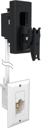 SANUS Speaker Wall Mount + Power Kit - Universal Speaker Mount Tilts, Swivels & Hides Cords Behind Wall w/ 10ft ETL Certified Cable - DIY Install Works w/Sonos Era 100 & Satellite Speakers up to 8lbs