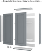 Bathroom Wall Cabinet, Over The Toilet Storage Cabinet, 19 x 27 inch Medicine Cabinet with Adjustable Shelves, Hanging Cabinet Grey for Bathroom, Living Room, Kitchen, Cupboard