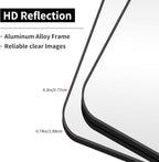 Bathroom Mirror, 60 x 24 inch Metal Framed Black Rectangle Mirror, Rounded Corner Rectangular Vanity Mirror, Large Wall Mounted Mirror for Modern Bedroom Living Room Horizontal or Vertical