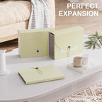 ThinkTex Accordion File Organizer, 12 - Pocket Expanding File Folders for Paper Receipts, Bills&Taxes Organizer, Letter/A4 Size Document Holder for School, Office, Home with tabs-Beige Color