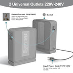 BESTRANS 3000W Step Up Transformer 110v to 220v Converter, Heavy Duty Voltage Converter 110v-120v to 220v-240v with Dual Outlets, Overload Protection & Ultra-Quiet for Home Appliances, Light Grey