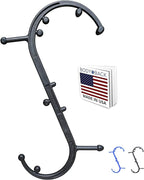 Body Back Buddy Classic USA Made Handheld Massage Cane - Full Body Trigger Point Tool for Deep Tissue Pain Relief - Dual Hooks for Back, Shoulder, Neck - (2.0 Black)
