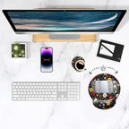Ergo Comfort Gel Wrist Rest Mouse Pad-Ergonomic Office Mousepad with Wrist Support-Non-Slip, Design Desk Accessories Mat for Home&Game Decor Black Floral