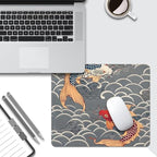 Koi Fish Japanese Tattoo Square Mouse pad, Texture, Waterproof, Anti Slip Rubber Base, Computer Mouse pad, Laptop Mouse pad