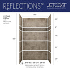 Miseno MSW-603696RFL Readyset 60" X 36" X 96" Fifteen Panel Alcove Shower Wall Kit - Stone Sierra