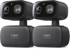 Tapo 2K Indoor/Outdoor Pan/Tilt Wired Security Camera - Baby Monitoring, Person & Baby Cry Detection, 360° Motion Tracking, Night Vision, No-Subscription Local Storage or Optional Cloud, C217 (2-Pack)
