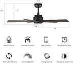 SMAAIR Smart Ceiling Fan with Light, 48inch Indoor and Outdoor ceiling fan with Remote, Compatible with Alexa/Google Assistant/Siri Shortcut, App control with Timer and Schedule(Walnut/Light Wood)