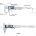 Electronic Digital Vernier Caliper, LOUISWARE Stainless Steel Caliper 150mm/0-6 inch Measuring Tools with Extra-Large LCD Screen, inch/Metric Conversion