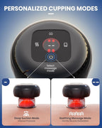 EURPMASK Choose the color of europe 5-in-1 Electric Cupping Kit with Red Light - 24 Levels Adjustable Suction & Heat, One-Touch Control, Portable Muscle Relaxation Tool (Single)