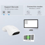THARO New Wireless Mouse Barcode Scanner, 2-in-1 Design 2D Handheld Barcode Scanner with Wireless Mouse Functions for POS System,Store,Supermarket, Warehouse.(Black)