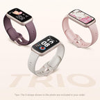 TIFOZEN Health Fitness Tracker Smart Watch with 24/7 Heart Rate, Blood Oxygen, Sleep Tracker, Pedometer, 3 Colorful Bands & 3ATM Waterproof Activity Tracker with Step Calorie Counter, Bubble Pink