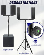 Vondynote Set of 2 Dual Speaker Mount Bar Mounting Fork Bracket Speaker Pole Width Adjustable