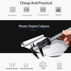 Simhevn Electronic Digital Calipers, inch and Millimeter Conversion,LCD Screen displays 0-6" Caliper Measuring Tool, Automatic Shutdown, Suitable for DIY/Jewelry Measurement (New150mm Black Plastic)