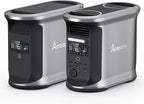 AMPACE 2924Wh Power Station, Andes 1500 with 1*Extra Battery, 2400W(Surge 3600W) AC Output Solar Generator for Home Power Backup, Outdoor & Home Battery Power Supply, Expandable to 11kWh