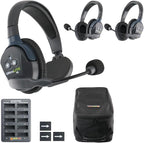 Eartec UL312 Ultralite-HD 3-Person Full Duplex Wireless Intercom Headset Communication System, Single and Dual Ear Headsets, Up to 1000ft Range, U.S. Company