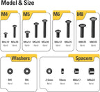 Mounting Dream TV Mounting Hardware TV Mount Screws Kit Comes with M4, M5, M6, M8 Screws, Includes Spacers and Washers, Fits Any TVs Up to 82 Inch, Works with Any Wall Mount MD5754