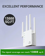 2026 WiFi Extender Signal Booster for Home, 10X Faster New Wireless Long Range Amplifier, Covers up to 13888 sq.ft, WiFi Booster Dual Band,WiFi Repeater with Ethernet Port & EasyMesh, Easy Setup