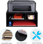 EMERIT Printer Stand Shelf with Storage Wood Desk Paper Organzier for Home/Office,Printer Riser, 2 Tire