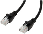 Amazon Basics RJ45 Cat 6 Ethernet Patch Cable, 1Gpbs Transfer Speed, Gold-Plated Connectors, 3 Foot for PC, TV, Tablet, Router, Printer, Black