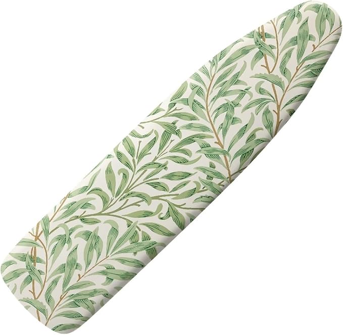 ZCFYGDX Ironing Board Cover Decor 18x58 Inch, Iron Board Cover with Nose Pocket, Nylon Buckle Fastening Stain Resistant Scorch Resistant,Protection Covers with Elastic Edge Fresh Green Leaf Print