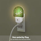 sndheke Green Jewel Dragonfly Night Light for Kids,Luxuxy Gold Dragonfly Night Light Plug in with Dusk to Dawn Sensor,0.5w Energy Saving Sleep Friendly Nightlight for Hallway Stairway Kitchen Bedroom
