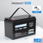 WOXABHSL 12V 100Ah LiFePO4 Lithium Battery,10 Year Lifespan,Built-in 100A BMS, Low-Temp Protection, Up to 15000+ Deep Cycles, for RV, Marine, Solar System, Van, Trailer, Home Energy Storage