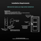 Aqara Smart Lock U100, Fingerprint Keyless Entry Door Lock with Apple Home Key, Touchscreen Keypad, Bluetooth Electronic Deadbolt, IP65 Weatherproof, Supports Apple HomeKit, Alexa, Google, IFTTT, Gray