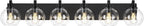 METWET Bathroom Light Fixtures, 6 Light Matte Black Vanity Light, 38 Inch Modern Wall Sconces with Globe Clear Glass Shade, Vanity Lighting Fixtures Over Mirror, VL195-MB-6