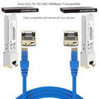 OPSTRAN 10/100/1000BASE-T SFP SGMII Copper Transceiver Module Compatible with Cisco GLC-TA RJ45 100m cat5e/6 10 Pack